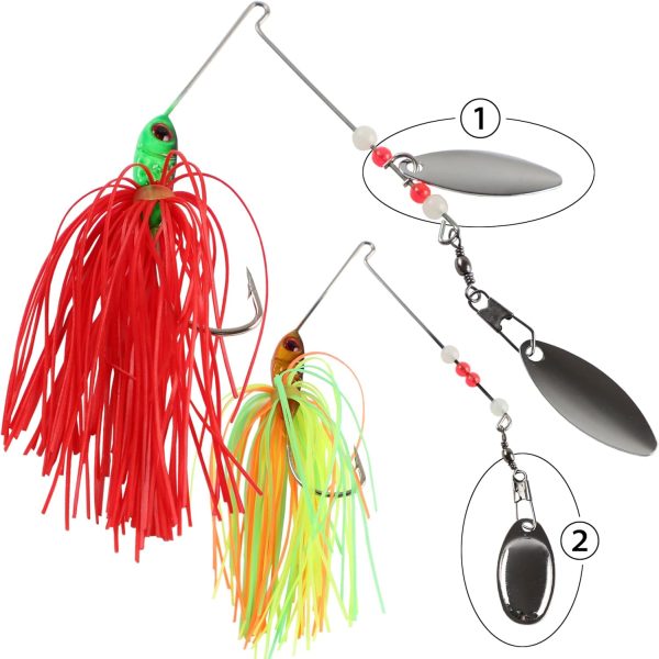 6 Pcs Fishing Lures Spinner Baits for Bass Fishing,Trout Salmon Hard Metal Spinnerbaits - Image 3