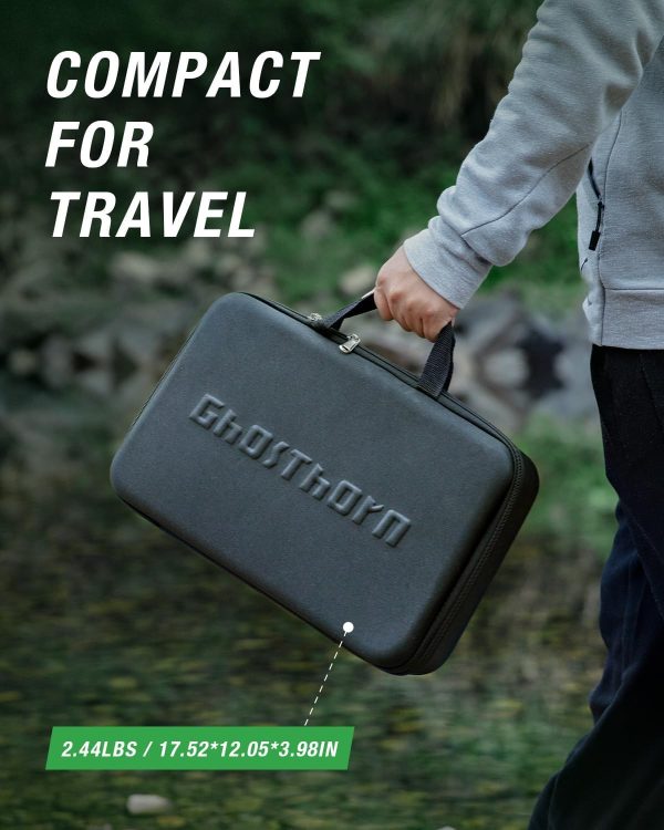 Ghosthorn Fishing Rod and Reel Combo Graphite Telescoping Fishing Pole Portable Travel Kit with Carrier Bag for Freshwater Saltwater - Image 7