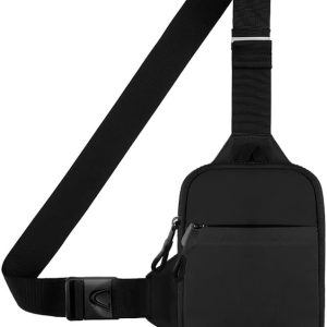Mini Crossbody Sling Bag Chest Bag Dual Pocket Water Resistant Fanny Pack Running Phone Holder for Men Women Workout Travelling